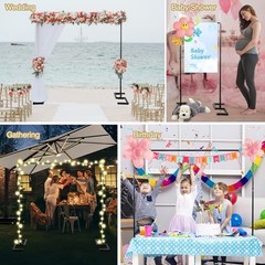 8.2 FT Wedding Arch Rectangle Stand Square Backdrop Stand, Extra Matte Black