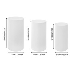 3 PCS Iron Cylindrical Display Stands Flower Display Rack Pedestal Base Type