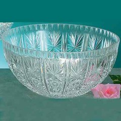 12 Quart Elegant Crystal Clear Premium Heavyweight Punch Bowl Party & Wedding
