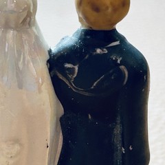 Antique Porcelain Wedding Cake Top Bride and Groom Occupied Japan