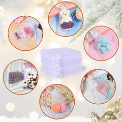 100Pcs Organza Bags, White 4X6(10X15Cm) Satin Drawstring Organza Pouch Wedding P