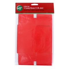 Wilton Holiday Easy To Assemble 1/2 lb. Candy Boxes, Red, 3-Count