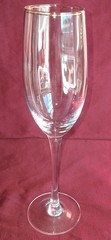 Wedding Champagne Toast Flute Gold Rim ( 1 ) Holds 9oz. No Brand 10″×2¾»SPOTLESS