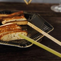 50 NATURAL 6″ long Bamboo Disposable Food Serving Tongs Party Wedding Tableware