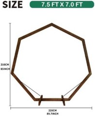 7ft Rustic Wedding Arch Wooden Heptagon with Simple Assembly Instructions