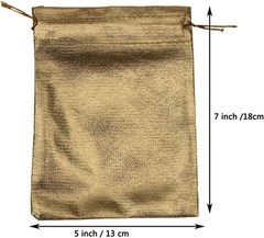 Pack of 100 5″X 7″ Heavy Duty Gold Drawstring Organza Jewelry Pouches Wedding Pa
