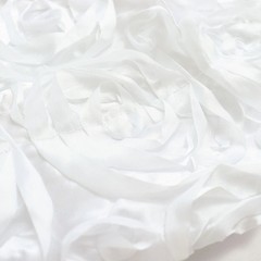 8 ft x 8 ft WHITE Satin Rosette Backdrop CURTAIN Photo Booth Decorations Party