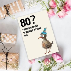 Cheeky 80 Year Old Birthday Card Gift, Funny 80th Birthday Card for Husband W…