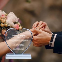 Wedding Gifts for Couples 2025, Marriage Prayer Plaque, Unique K9 Crystal with
