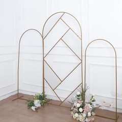 Gold 7 feet Metal Round Top Geometric Wedding BACKDROP STAND Party Decorations