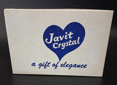 Vintage 1950’s Javit Crystal Bride & Groom Wedding Champagne Coupe Set in Box