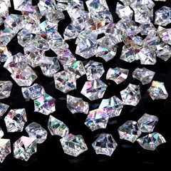 Dazzling Clear Fake Ice Rocks, 150PCS Clear Holographic Acrylic Crushed ICES