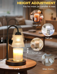Candle Warmer Lamp with Timer Dimmer, Birthday Gifts for Mom Regular, Black