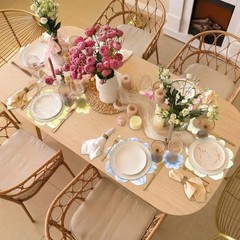 96 Pcs Disposable Floral Paper Placemats and Coasters Set Floral Table Place