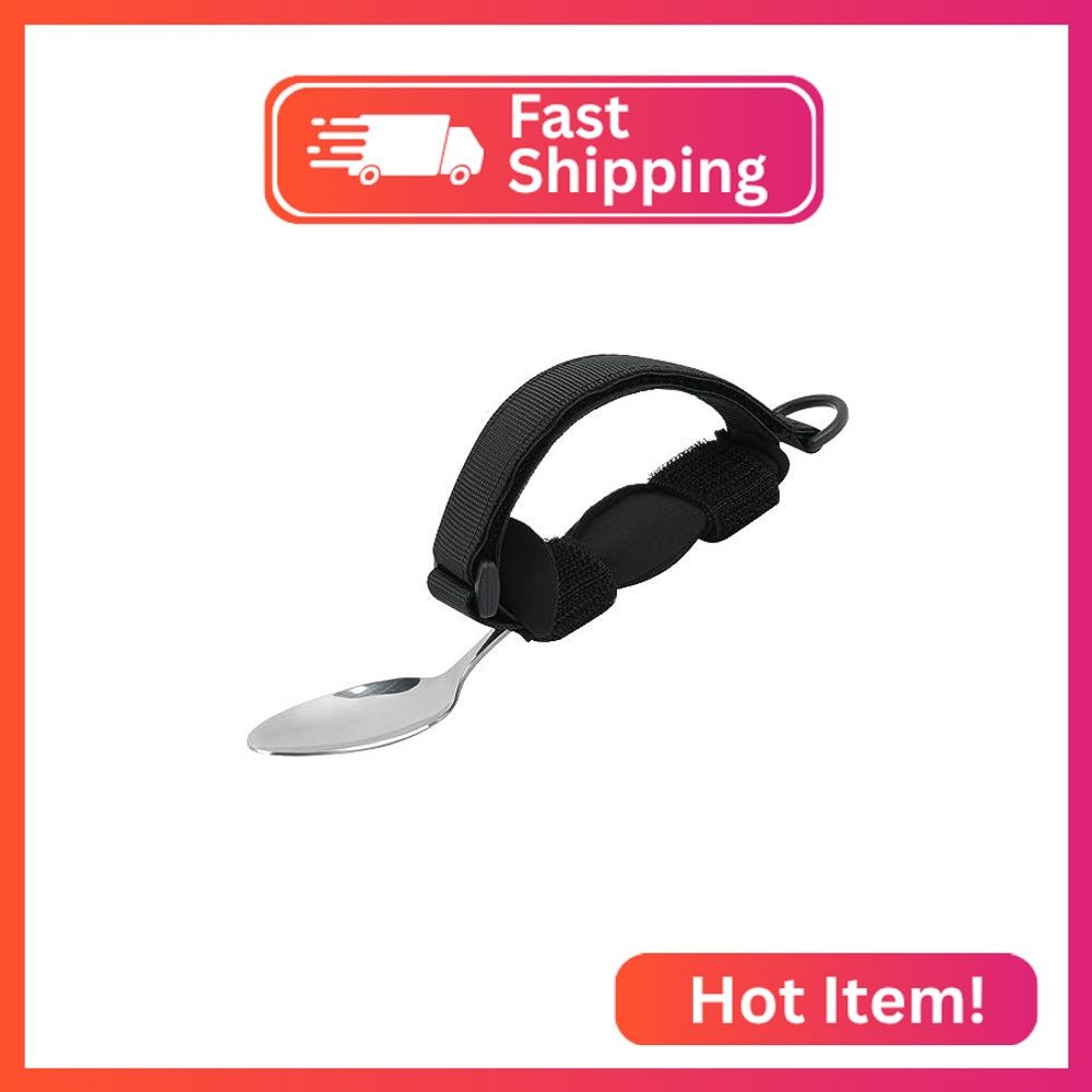 Beautyflier Spoon Fork Universal Cuff Utensil Adjustable Holder Strap for Holdin