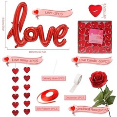 1181PCS Romantisches Valentine’s Day Decorations Kit with 1000 Pcs Silk Rose