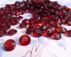 Garnet Ruby Gemstone Confetti Table Scatters, 350pcs 4 Carat Red Fake Diamonds