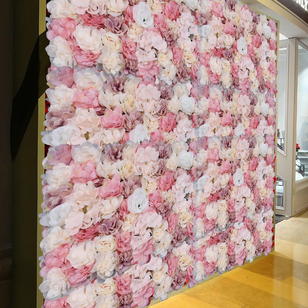 Flower Wall Panel Artificial Flower Wall Backdrop Flower Decoration 12 Pcs