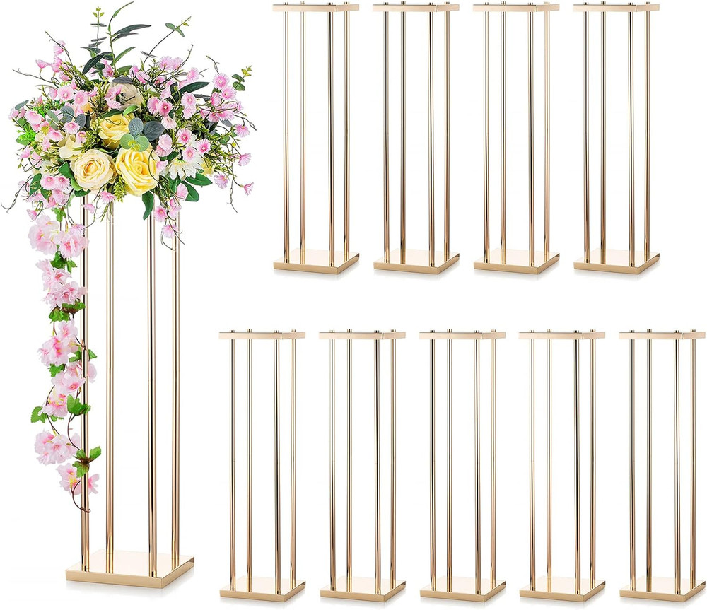 Elegant 31.5″ Tall Metal Flower Centerpiece for Weddings & Events