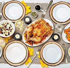 Disposable Wooden Slice Paper Place Mats 50 Pack 13.5″ Round Rustic Brown
