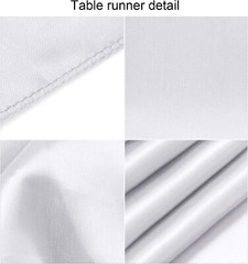 4pc 12″x 108» White Satin Table Runner Long Bright Silk Smooth Wedding Party