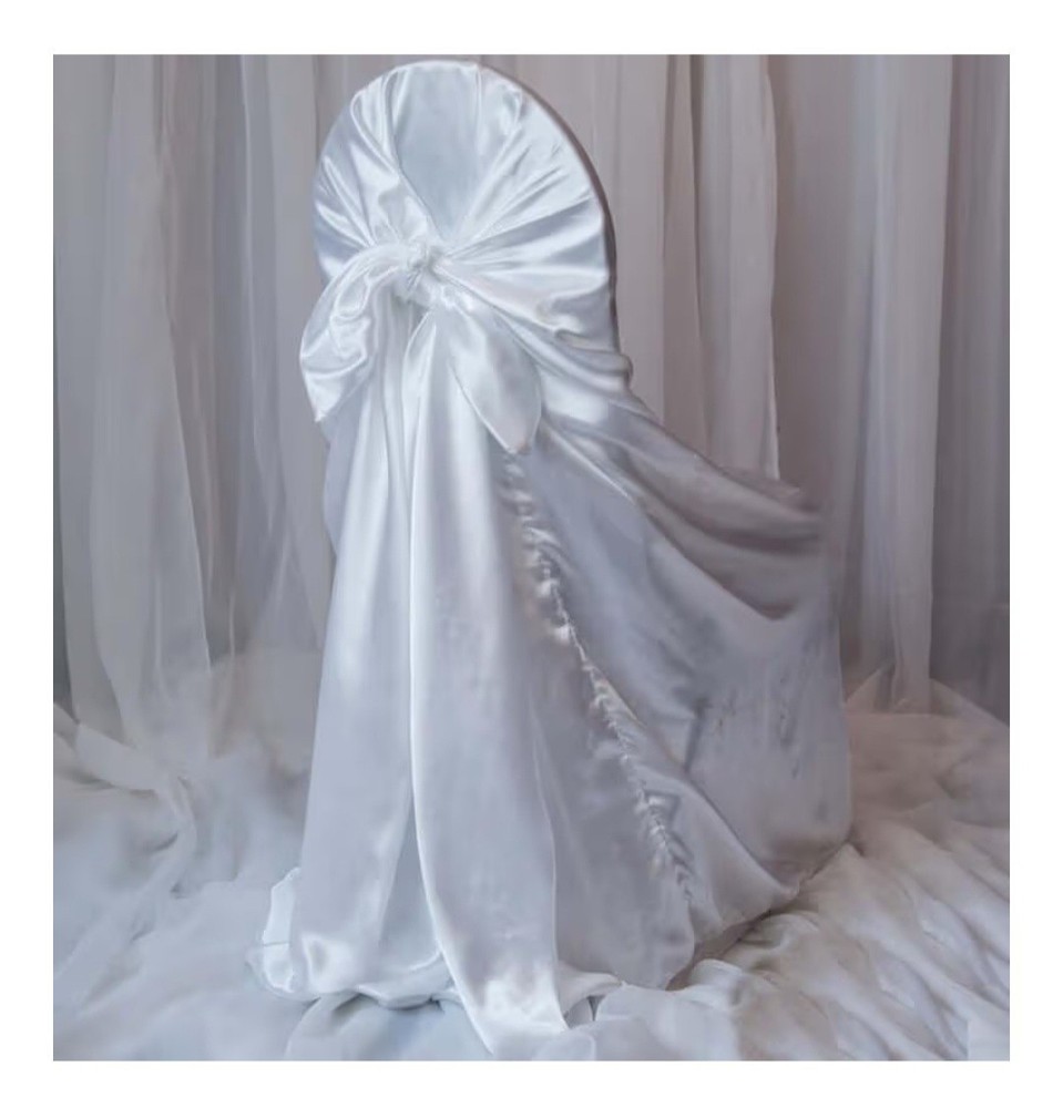 White Linen Polyester FOLDING CHAIR COVERS Reusable – Wedding Event Party 10CT