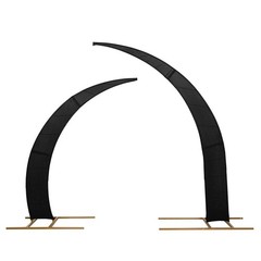 2 BLACK Fitted Spandex Half Crescent Moon Arch BACKDROP STAND Events Wedding