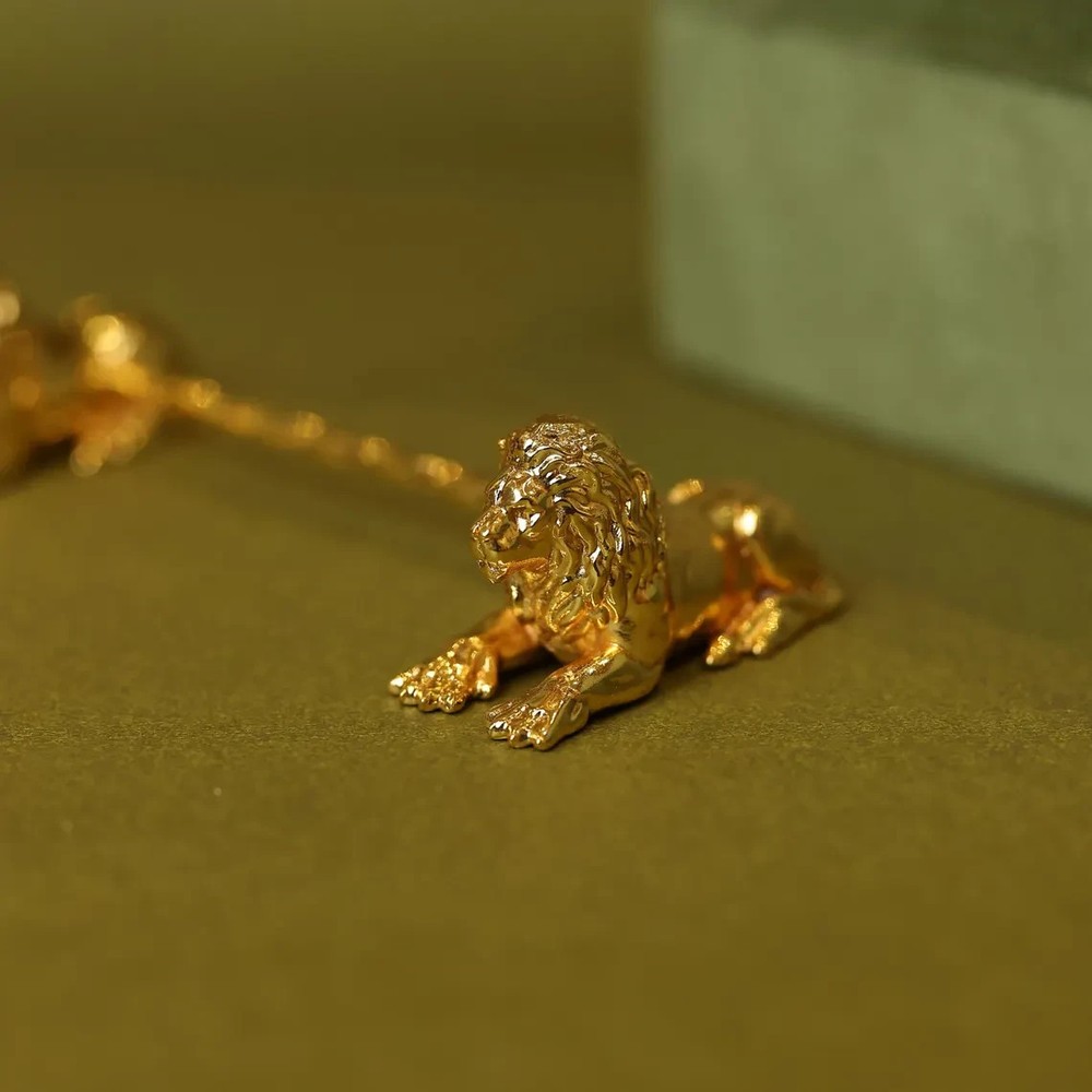 Gold Lion Cutlery Rest – Royal Spoon & Fork Holder | Luxury Dining Decor