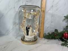 Vintage Bride & Groom Cake Topper ~Chalkware ~1950’s~UNIQUE IN JAR