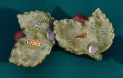 Six Japanese Hand Crafted Ceramic Fruit Place Card Holders