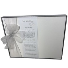 Tessera Publishing Our Wedding Memory Book White Silver Bow Acid Free 42 Pages