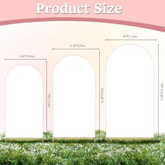 Arch Covers Set of 3(7.2FT+6.6FT+6FT), Stretchy Spandex 7.2+6.6+6 FT White