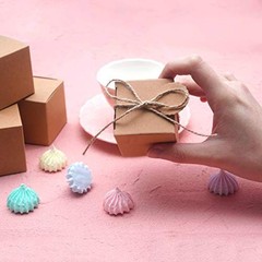 Kraft Paper Cube Favor Box Kit Candy Thank You Treat CubeCandyBox-Kraft-2X2
