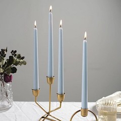 24 Dusty Blue Premium 10″ Taper Candles Unscented Dinner Party Wedding