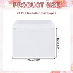 20Pcs Self Sealing Envelopes 7.8×5.5 Inch for White A7 Invitations