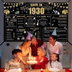 96th Decorative Cloth for Women or Men, Birthday Banner With Holes, Built-in …