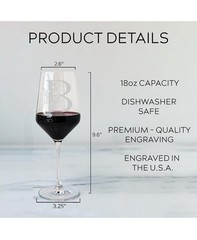Monogrammed Crystal Wine Glass, Name Initial Wine Glasses, Personalized B Classy