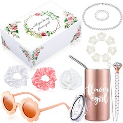 20 Pcs Flower Girl Proposal Gifts Set Water Bottle Tumbler Round Glasses Neck…