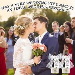 20 Pcs Mini Champagne Bottle Bubbles Wedding Favors with Ribbons & Cards – Party