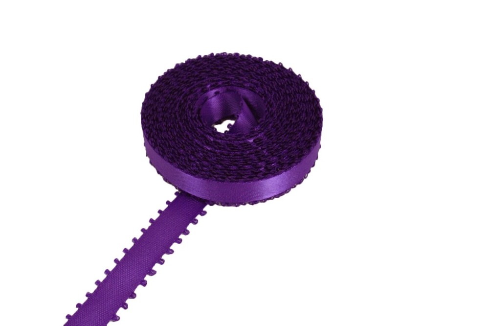 Roll-up 3/8″ PICOT Feathered DOUBLE FACE SATIN POLYESTER Ribbon CHOOSE YARDS