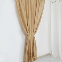 8 ft x 8 ft NATURAL Faux Burlap Backdrop Drape CURTAIN PANEL Party Decorations