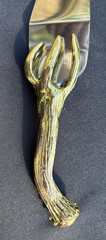 2 Saints Stainless Steel Cake/Pie Cutter and Server Gold Colored Branch Handle