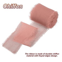 1 Set/4 Rolls 1.5 In x 5 Yard Handmade Fringe Silk Chiffon Ribbon, 4 Colors