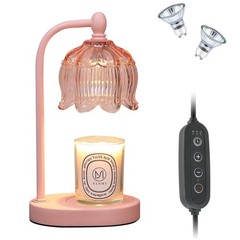 MEIXISUE Pink Candle Warmer Lamp with 4.7 x 7 x 11.81 inches, flower