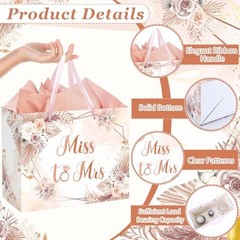 Bridal Shower Gift Bag Wedding Miss to Mrs Gifts Bag with Tissue Light Pink