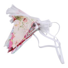 33 Ft Vintage Flower Fabric Bunting Banner 36 Triangle Flag for Party Decor