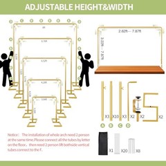 8.2FT x 8FT Backdrop Stand Heavy Duty with Base, Gold Portable Matte Gold
