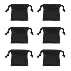6 Pcs PU Drawstring Packaging Bag Jewelry Storage Pockets Bags