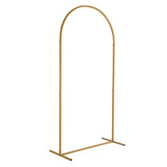 6.6 FT Wedding Arch Backdrop Stand Gold Metal Arch for Wedding Ceremony Party
