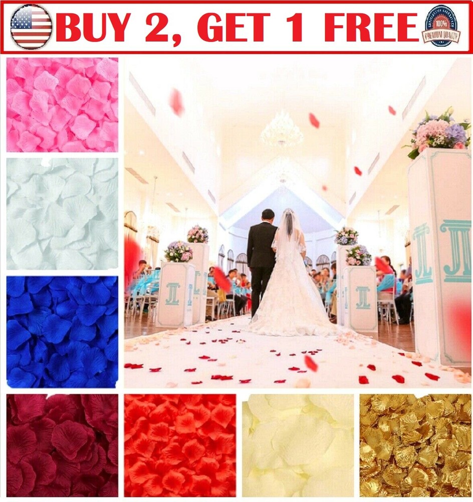 1000 Silk Rose Petals Fake Flowers Confetti Engagement Wedding Romantic Decor US